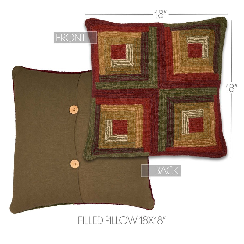 Brown Primitive Print Throw Pillow Covers, 18x18