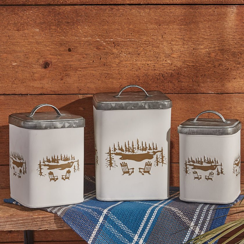 Rustic canisters on sale