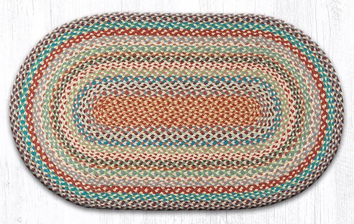 Earth Rugs Pinecone Welcome Oval Braided Rug 20x30