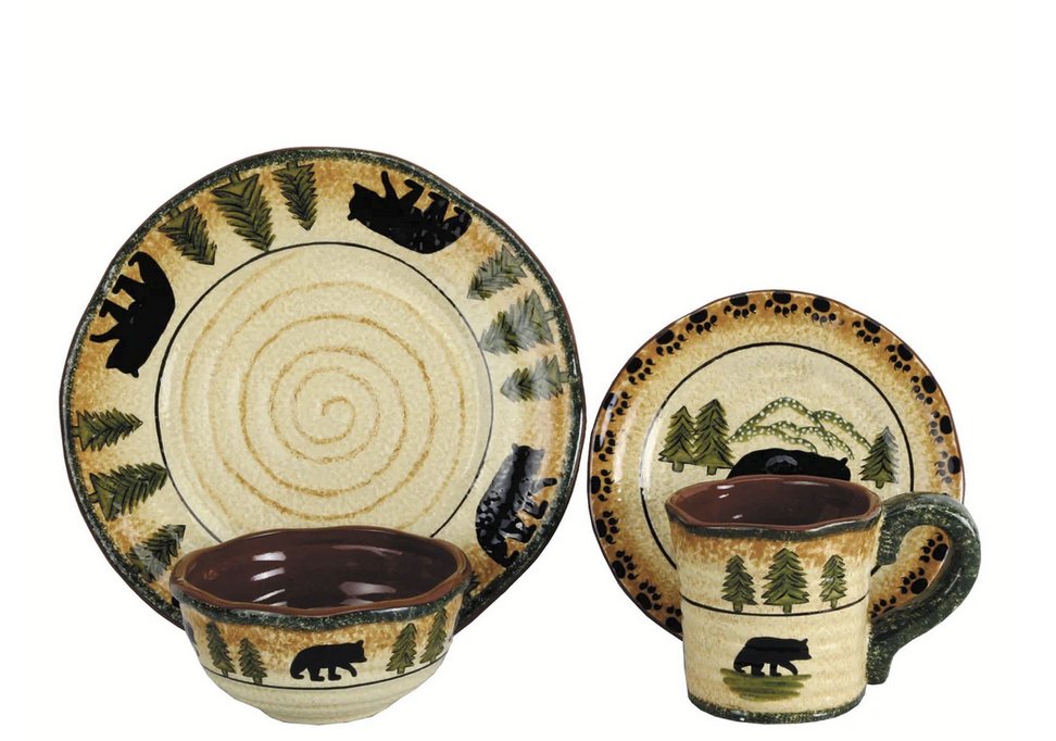 Black shop bear dinnerware