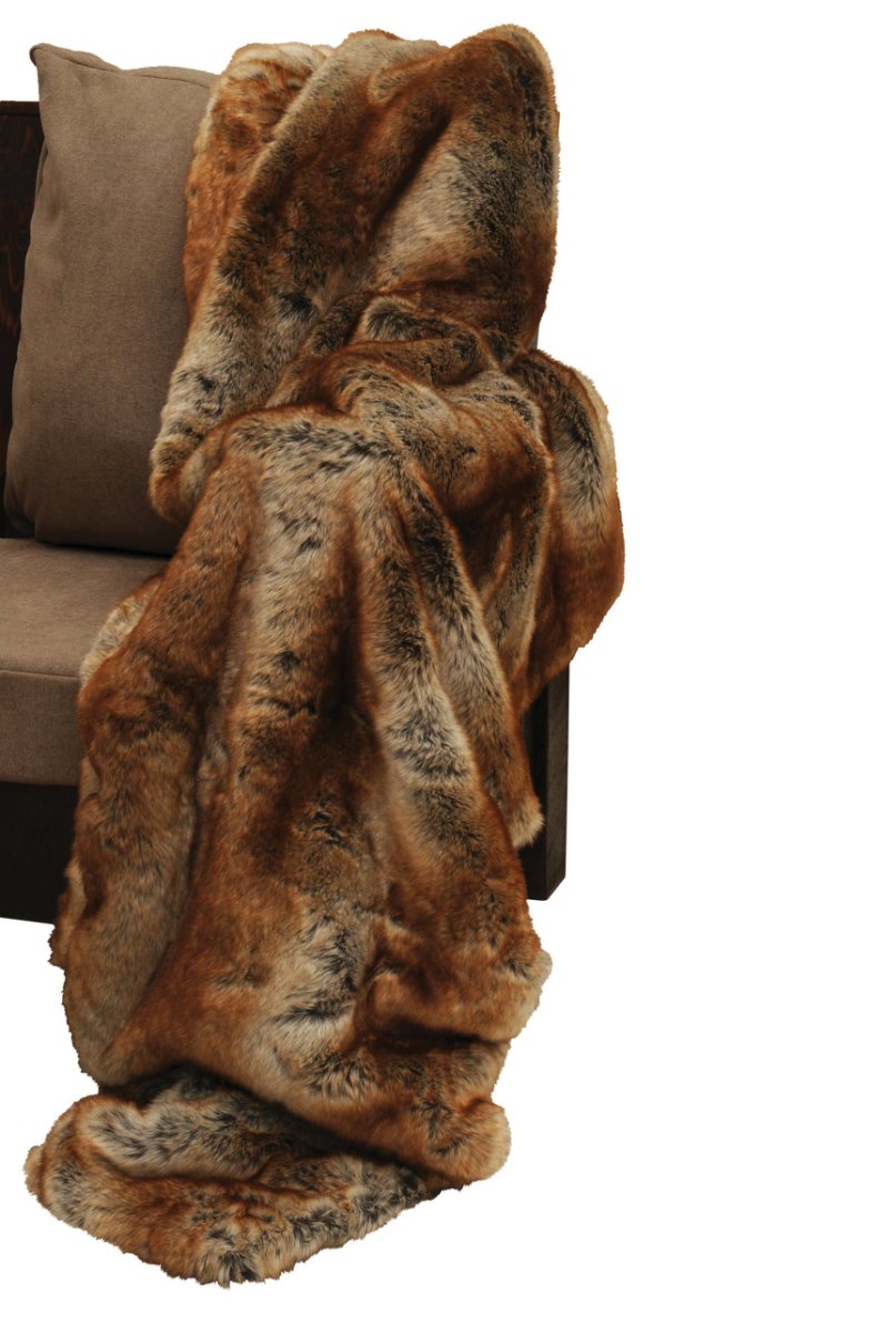 Wooded River Luxury Chinchilla Fur Throw Ozark Cabin D cor LLC