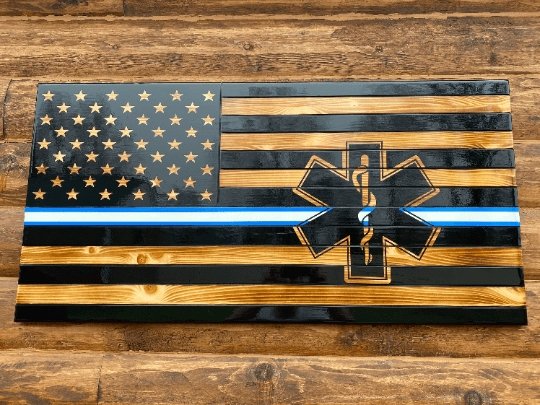 Medium Extra Rustic Burnt Waving Wooden offers Police Flag/ Waving Wooden Thin Blue Line Flag/ Waving American Flag/Burnt Wooden American Flag