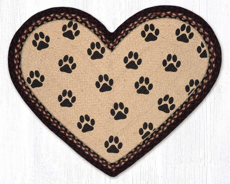 Dog Paw Braided Rug - Heart - Ozark Cabin Décor, LLC