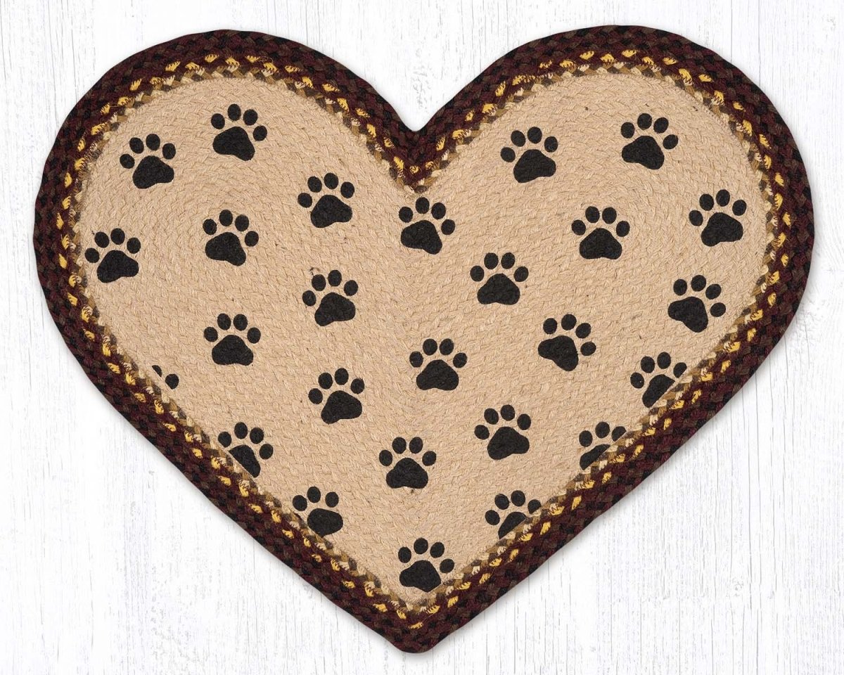 Cat Paw Braided Rug - Heart - Ozark Cabin Décor, LLC