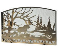 61"W X 38"H Moose Creek Fireplace Screen - Ozark Cabin Décor, LLC