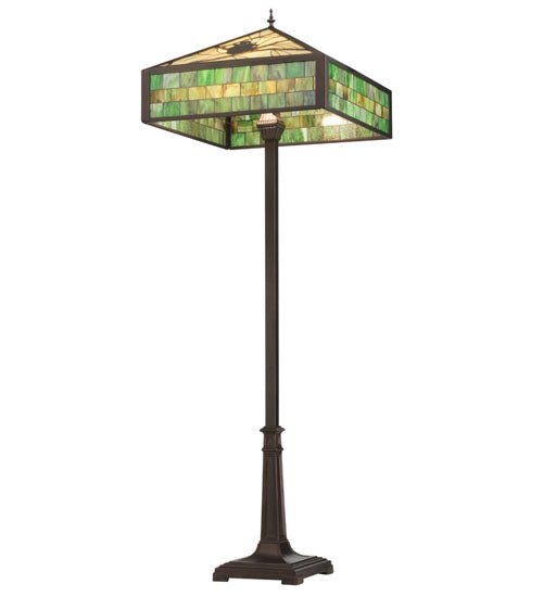 64.5"H Green Pine Branch Mission Floor Lamp - Ozark Cabin Décor, LLC