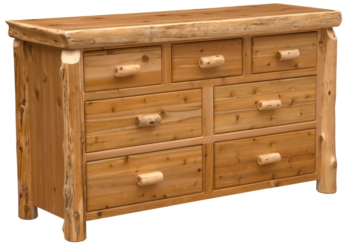 Cedar Log 7 - Drawer Dresser - Ozark Cabin Décor, LLC