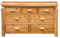 Cedar Log 7 - Drawer Dresser - Ozark Cabin Décor, LLC