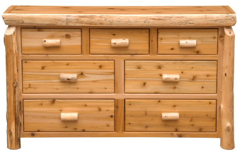 Cedar Log 7 - Drawer Dresser - Ozark Cabin Décor, LLC