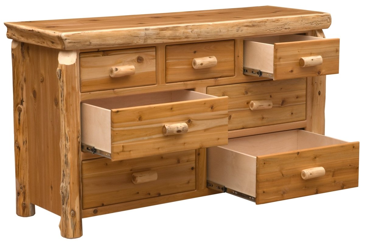 Cedar Log 7 - Drawer Dresser - Ozark Cabin Décor, LLC