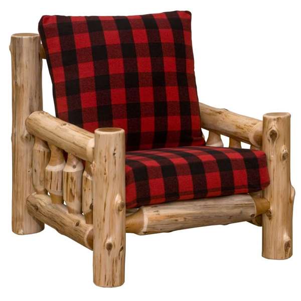 Cedar Log Lounge Chair w/Upgrade Fabric - Ozark Cabin Décor, LLC