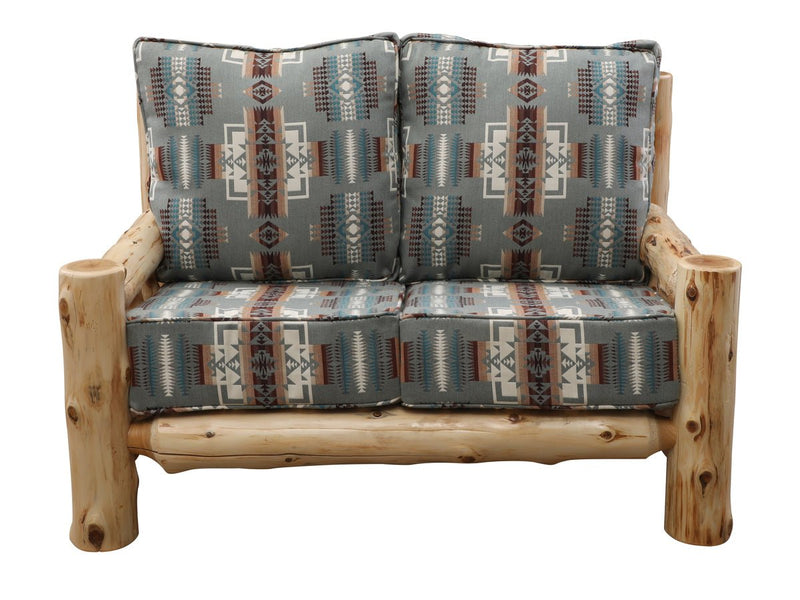 Cedar Log Loveseat w/Upgrade Fabric - Ozark Cabin Décor, LLC