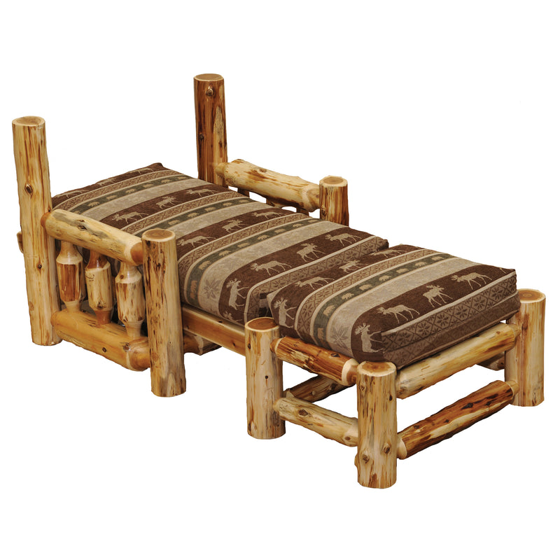 Cedar Log Futon Chair with Ottoman