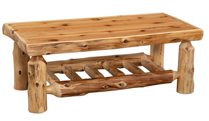 Cedar Log Rectangle Open Coffee Table - Ozark Cabin Décor, LLC