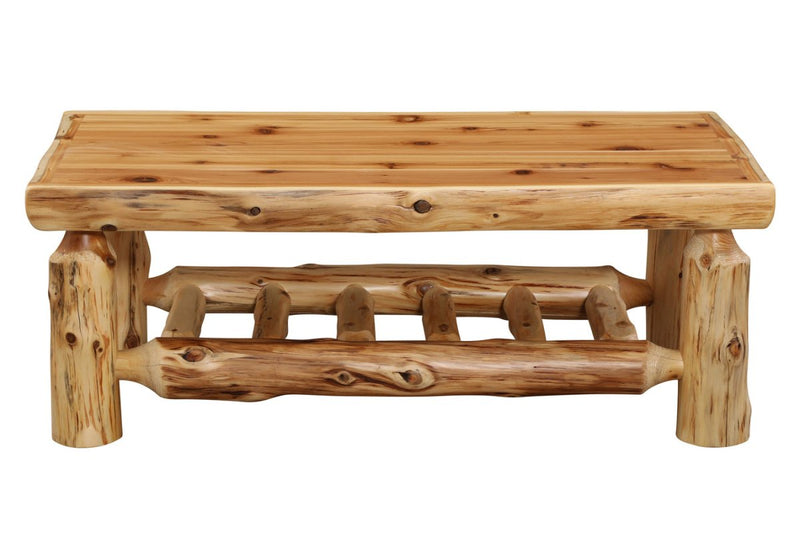 Cedar Log Rectangle Open Coffee Table - Ozark Cabin Décor, LLC