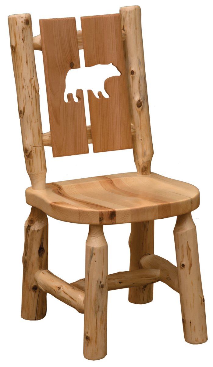 Cedar Log Cut - Out Side Dining Chair - Bear - Ozark Cabin Décor, LLC