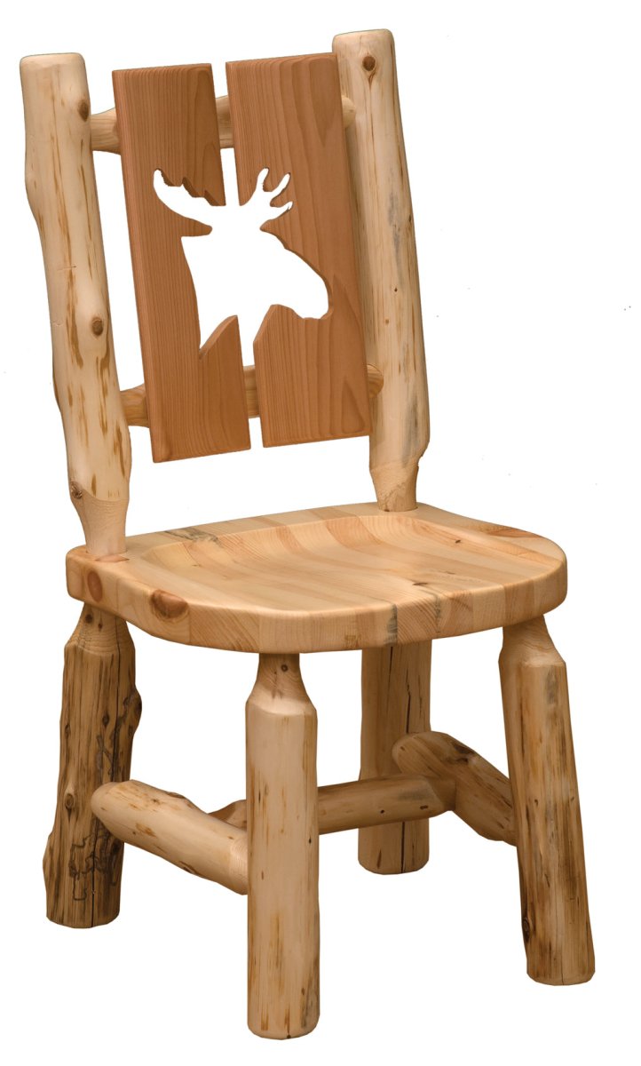 Cedar Log Cut - Out Side Dining Chair - Moose - Ozark Cabin Décor, LLC