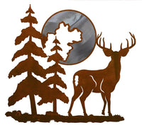 Deer & Moon 20" Wall Art - Burnished - Ozark Cabin Décor, LLC