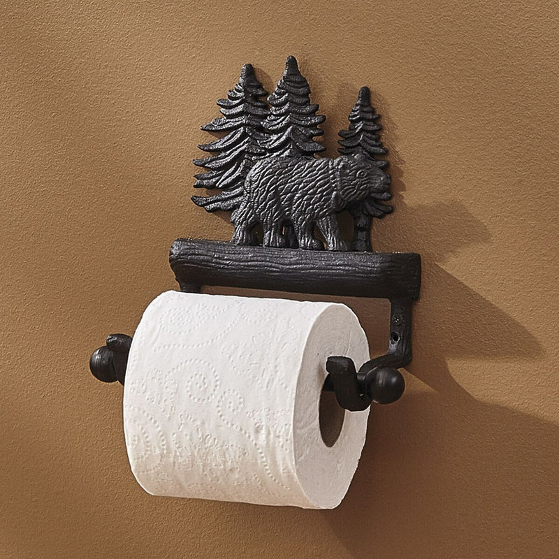 Cast Black Forest Bear Toilet Tissue Holder