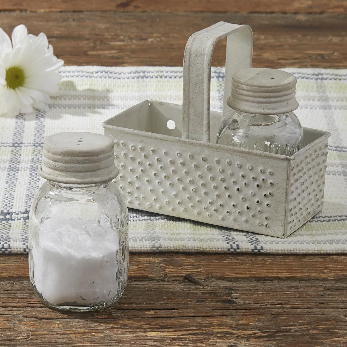 Grater Caddy w/Mason Jar Salt & Pepper Set - Ozark Cabin Décor, LLC