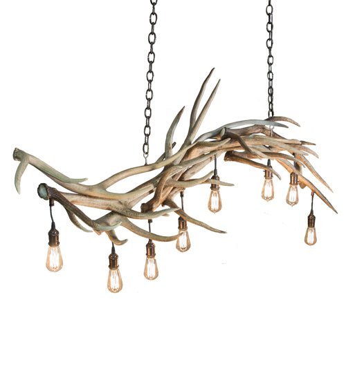 69" Long Antlers Elk 8 Light Oblong Chandelier - Ozark Cabin Décor, LLC