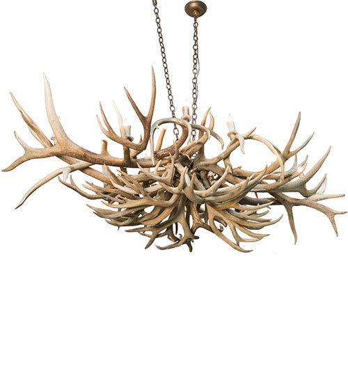 71" Long Antlers Deer 10 Light Oblong Chandelier - Ozark Cabin Décor, LLC