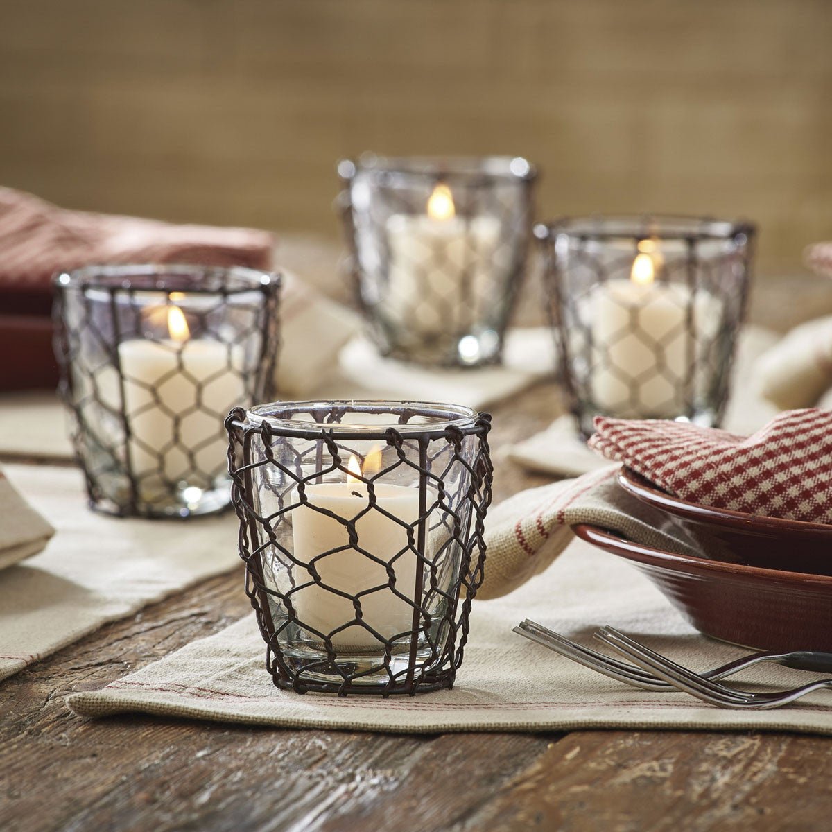 Chicken Wire Votive Holder Set of 6 - Ozark Cabin Décor, LLC