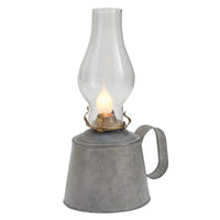 Small Galvanized Oil Lamp w/Globe - Ozark Cabin Décor, LLC