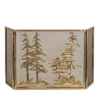 56" Wide X 28" High Tall Pines Fireplace Screen - Ozark Cabin Décor, LLC