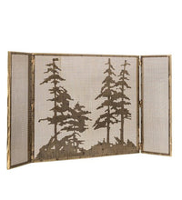 56" Wide X 28" High Tall Pines Fireplace Screen - Ozark Cabin Décor, LLC