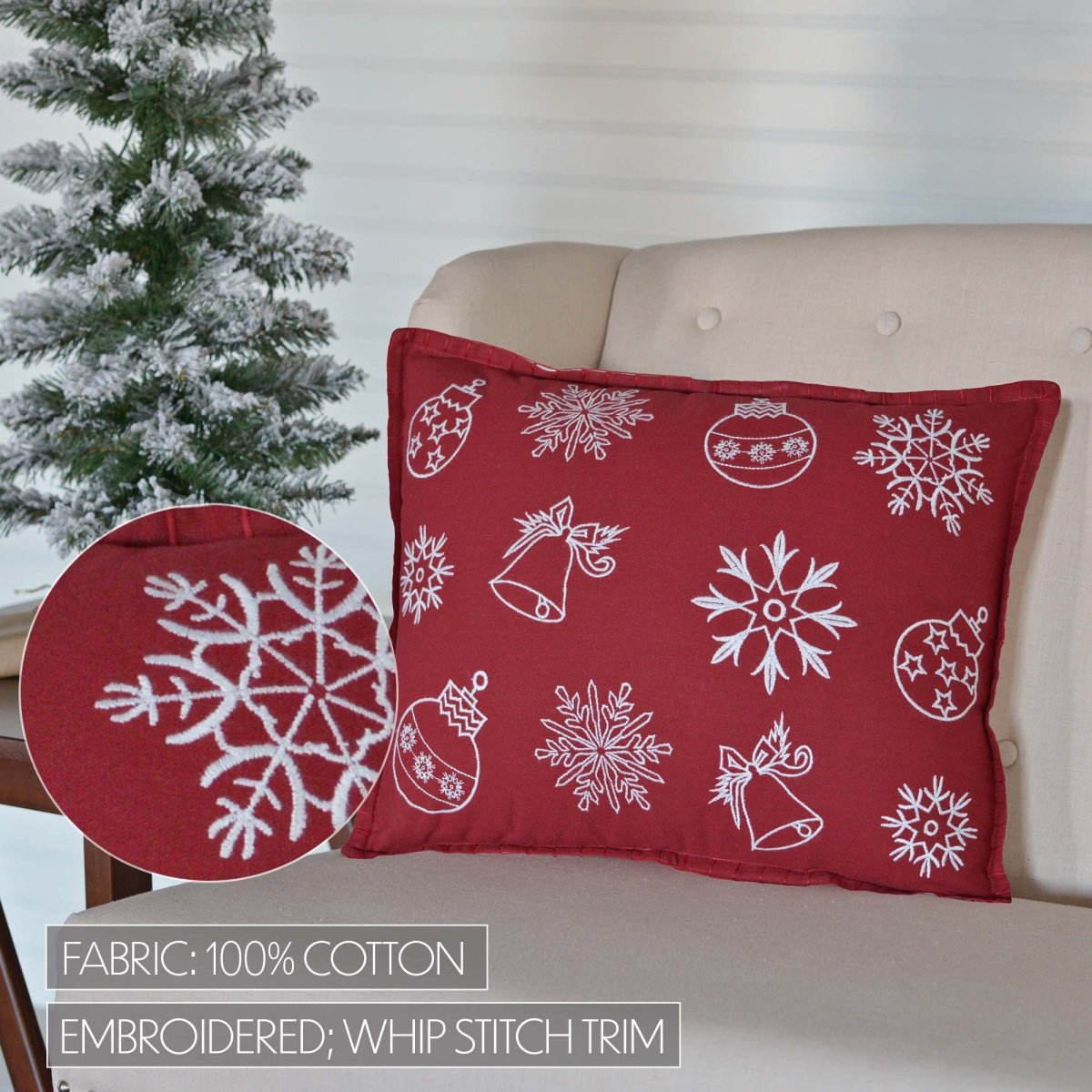 Snow Ornaments Pillow - Ozark Cabin Décor, LLC