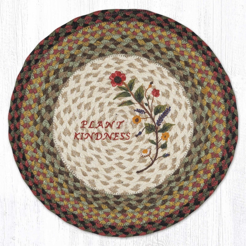 Plant Kindness Round Jute Placemat - Ozark Cabin Décor, LLC