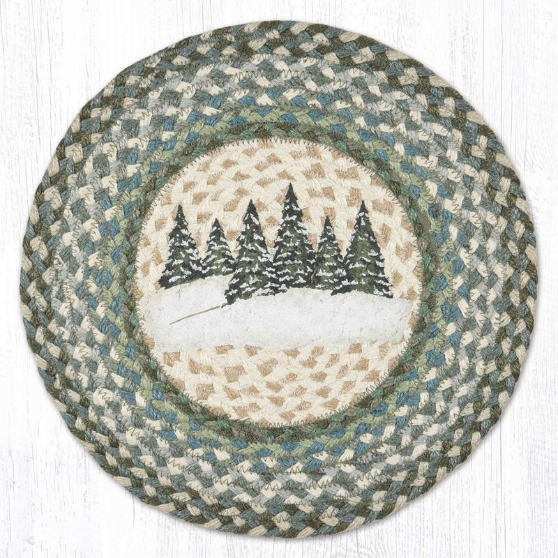 Holiday Village Trees Jute Placemat - Ozark Cabin Décor, LLC