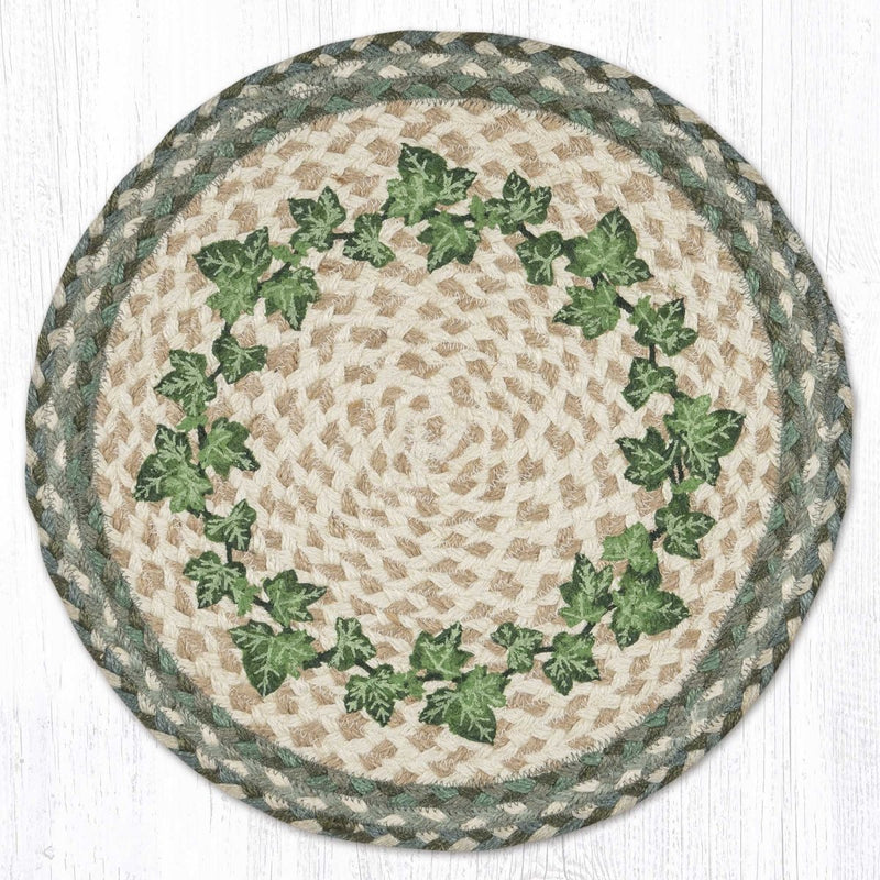 Ivy Border Round Jute Placemat - Ozark Cabin Décor, LLC