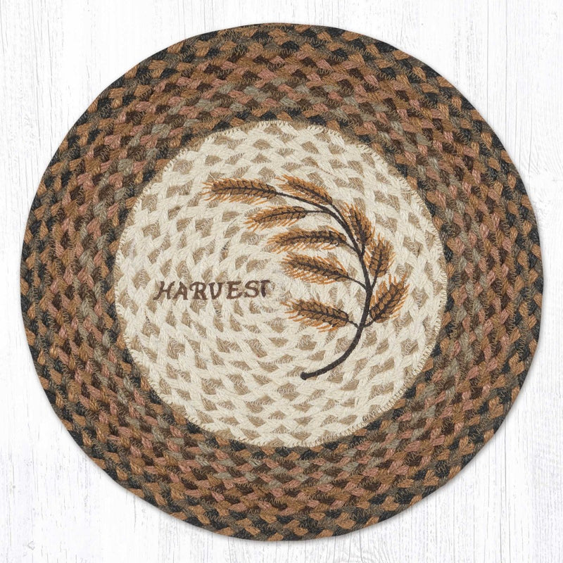 Golden Wheat Round Jute Placemat - Ozark Cabin Décor, LLC