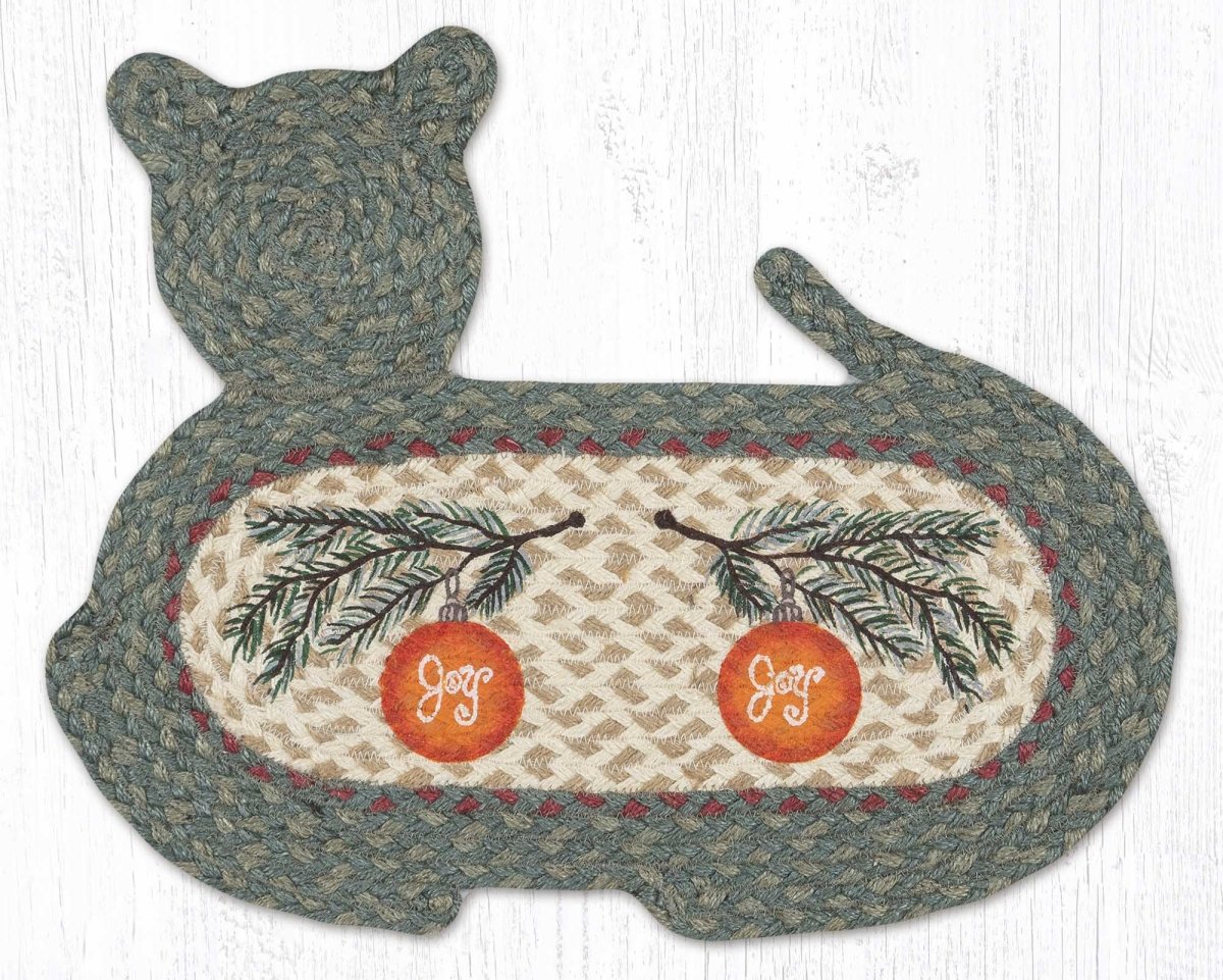 Ornament On Branch Cat - Shaped Rug - Ozark Cabin Décor, LLC