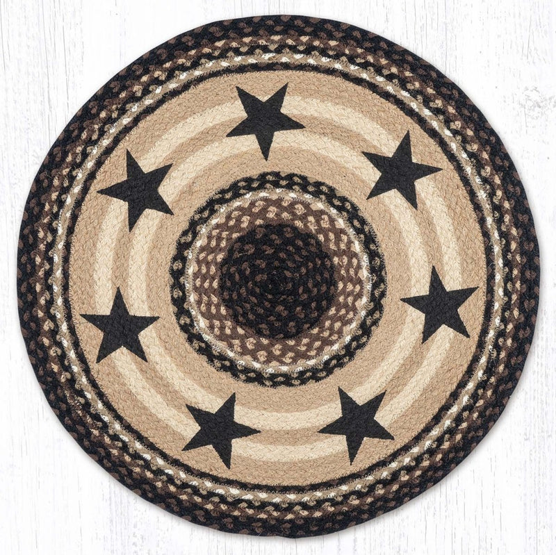 Black Stars Round Rug - Ozark Cabin Décor, LLC