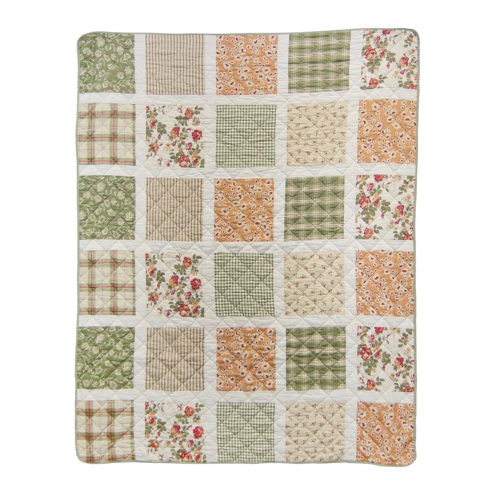 Peach Rose 3 Cotton - Pieced Quilt Set - King - Ozark Cabin Décor, LLC