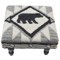 Tribal Bear Hooked Stool - Ozark Cabin Décor, LLC