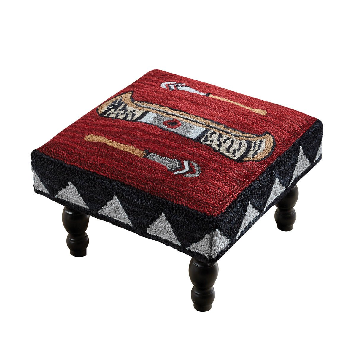 Wilderness Canoe Hooked Stool - Ozark Cabin Décor, LLC