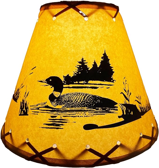 Loon On Lake Clip - On Lamp Shade - 9" - Ozark Cabin Décor, LLC