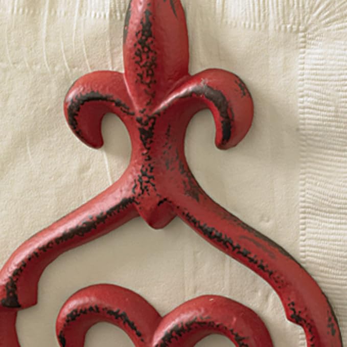 Fleur De Lis Napkin Holder - Red - Ozark Cabin Décor, LLC