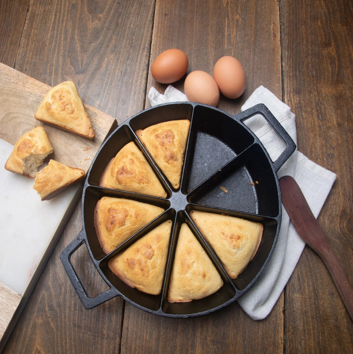 10-in Cast Iron Wedge Cornbread Skillet