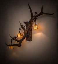 46" Wide Antlers Elk 3 Light Wall Sconce - Ozark Cabin Décor, LLC