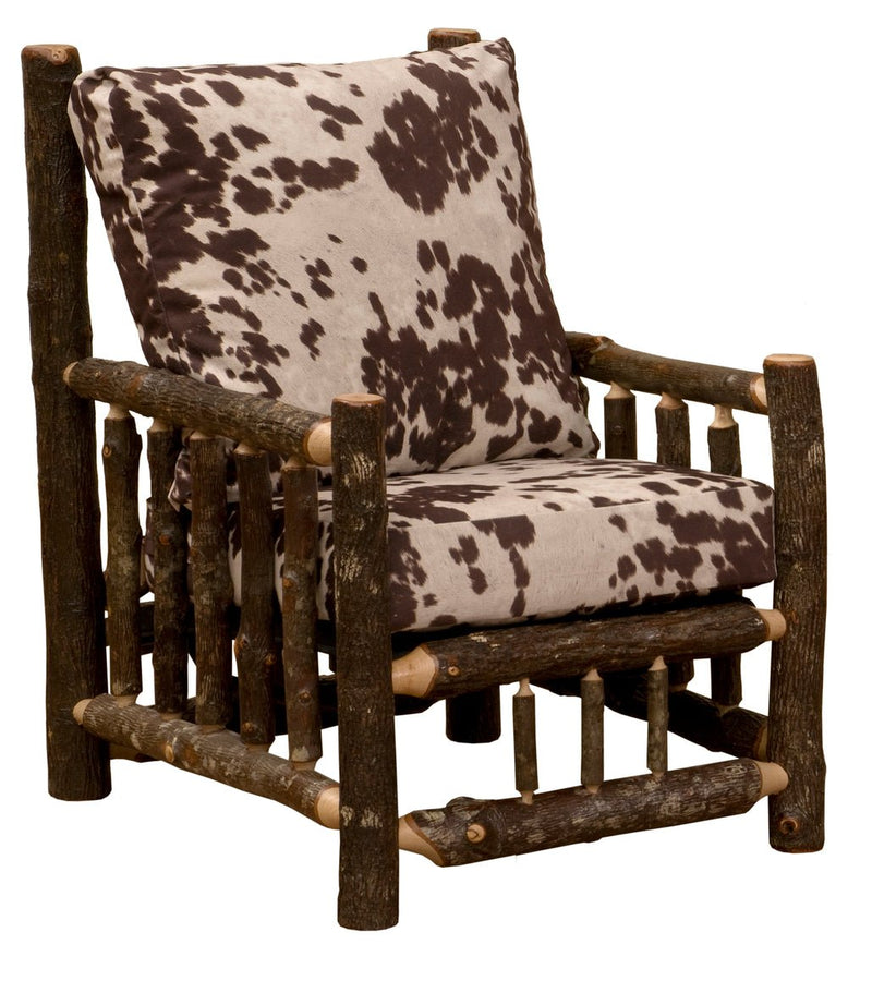 Hickory Log Lounge Chair - UF - Ozark Cabin Décor, LLC