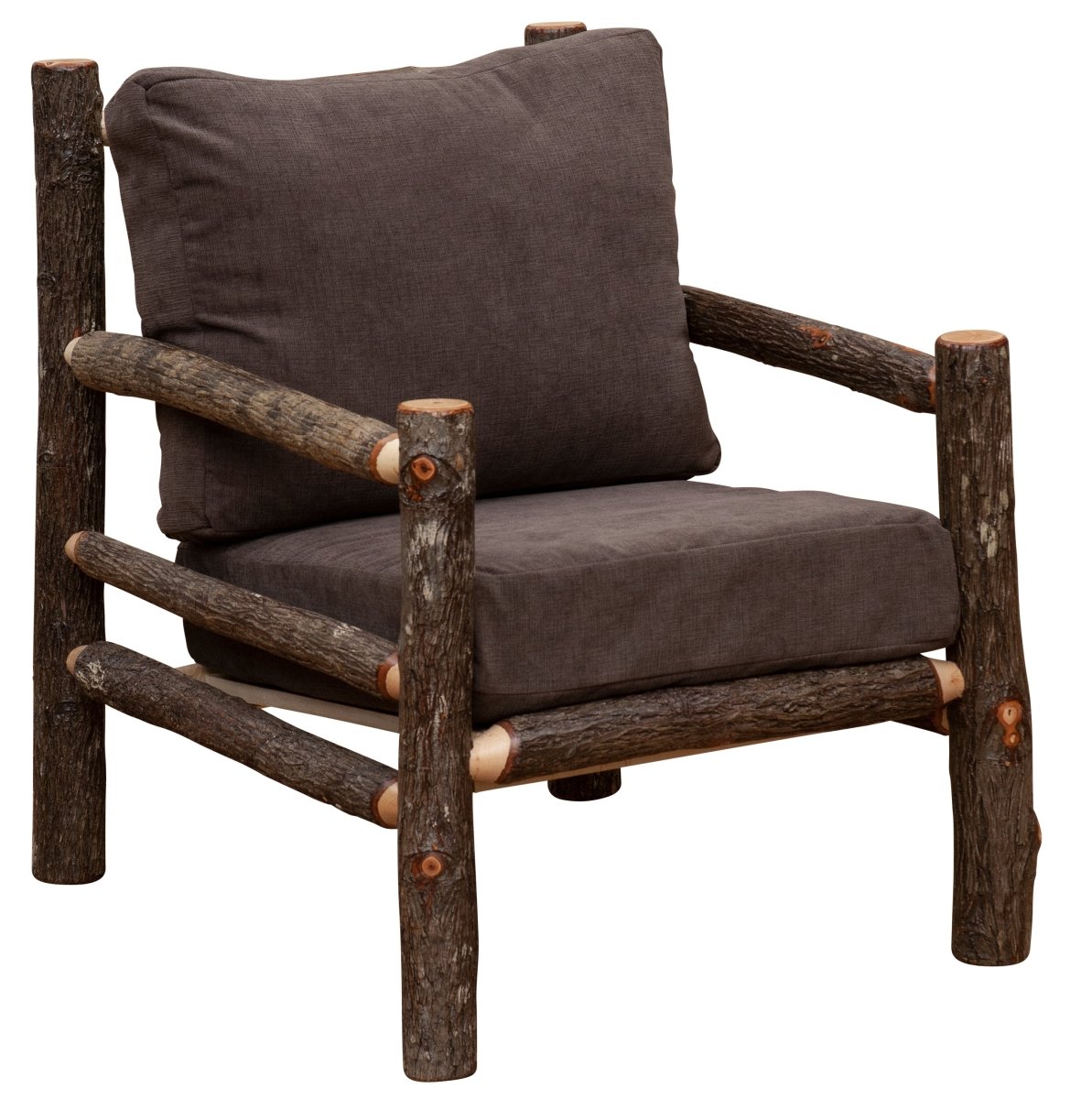 Hickory Log Club Chair - UF - Ozark Cabin Décor, LLC