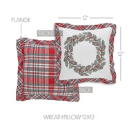 Gregor Plaid Wreath Christmas Throw Pillow - Ozark Cabin Décor, LLC