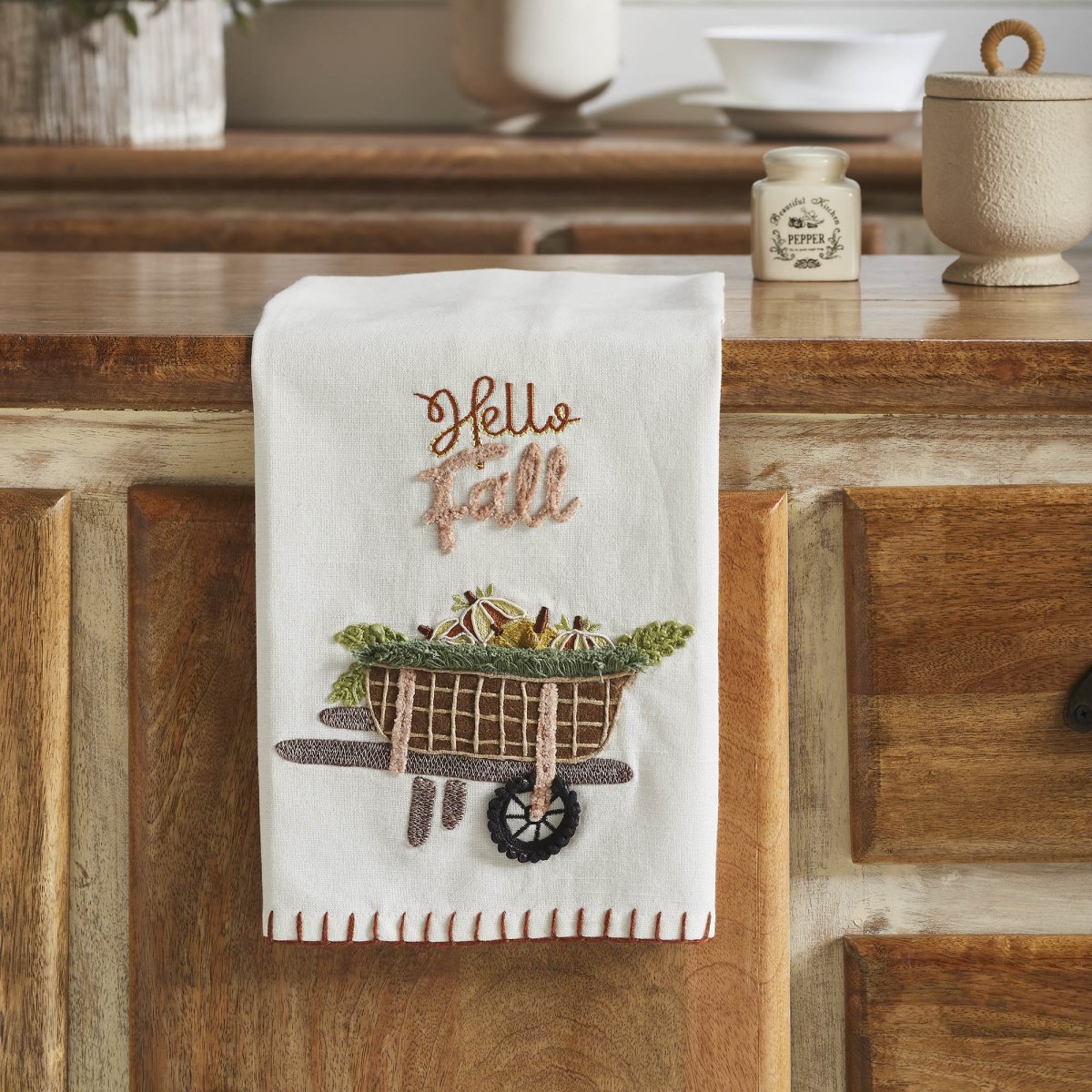 Hello Fall Tea Towel - Ozark Cabin Décor, LLC