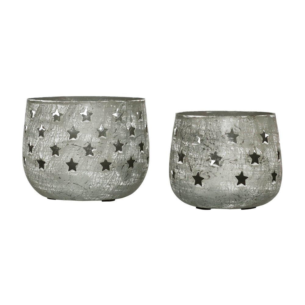 Votive Candle Holder Stars - Antique Grey Set of 2 - Ozark Cabin Décor, LLC