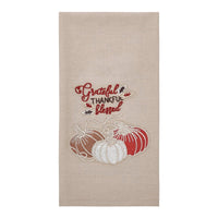 Grateful Thankful Blessed Pumpkins Tea Towel - Ozark Cabin Décor, LLC